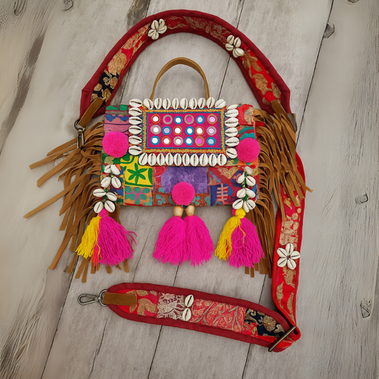 Banjara Bags - Blue Pink Multi Mirror
