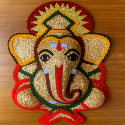 Vetiver/Khus Colourful Wall Hangings of Lord Ganesha