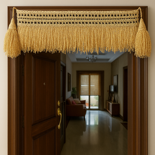 Natural Paddy Door Toran & Door Hangings Combo