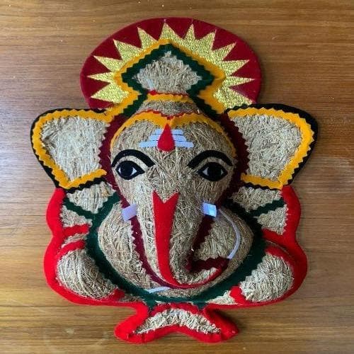 Vetiver/Khus Colourful Wall Hangings of Lord Ganesha